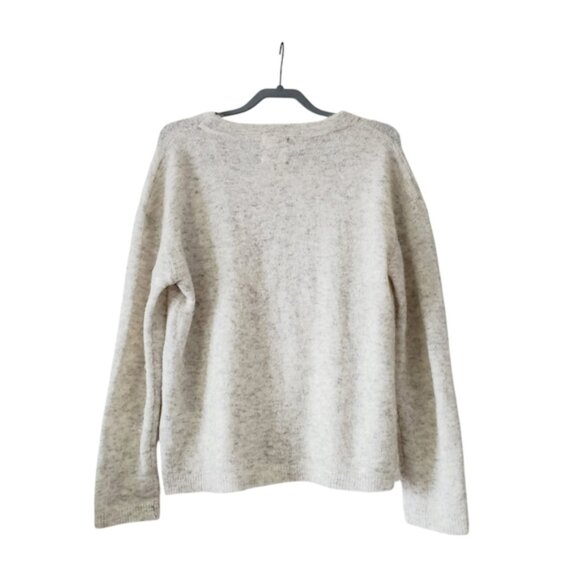 In Wear Denmark Mohair Knit Heathered Grey Wide Neck Minimalist Cozy Sweater L - Picture 3 of 8